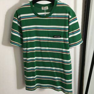 Miu Miu stripped t shirt short sleeve tee shirts
